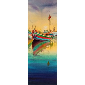 Shaima Umer, 10 x 22 Inchs, Watercolor on Paper, Seascape Painting, AC-SHA-077 Shaima Umer, 10 x 22 Inchs, Watercolor on Paper, Seascape Painting, AC-SHA-077